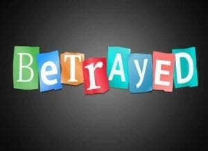 Colored Construction Paper with letters spelling the word "Betrayed"
