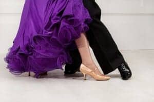 foot ballroom dancers on the dance floor