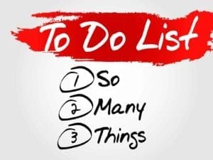 To Do List with "So Many Things" on it.
