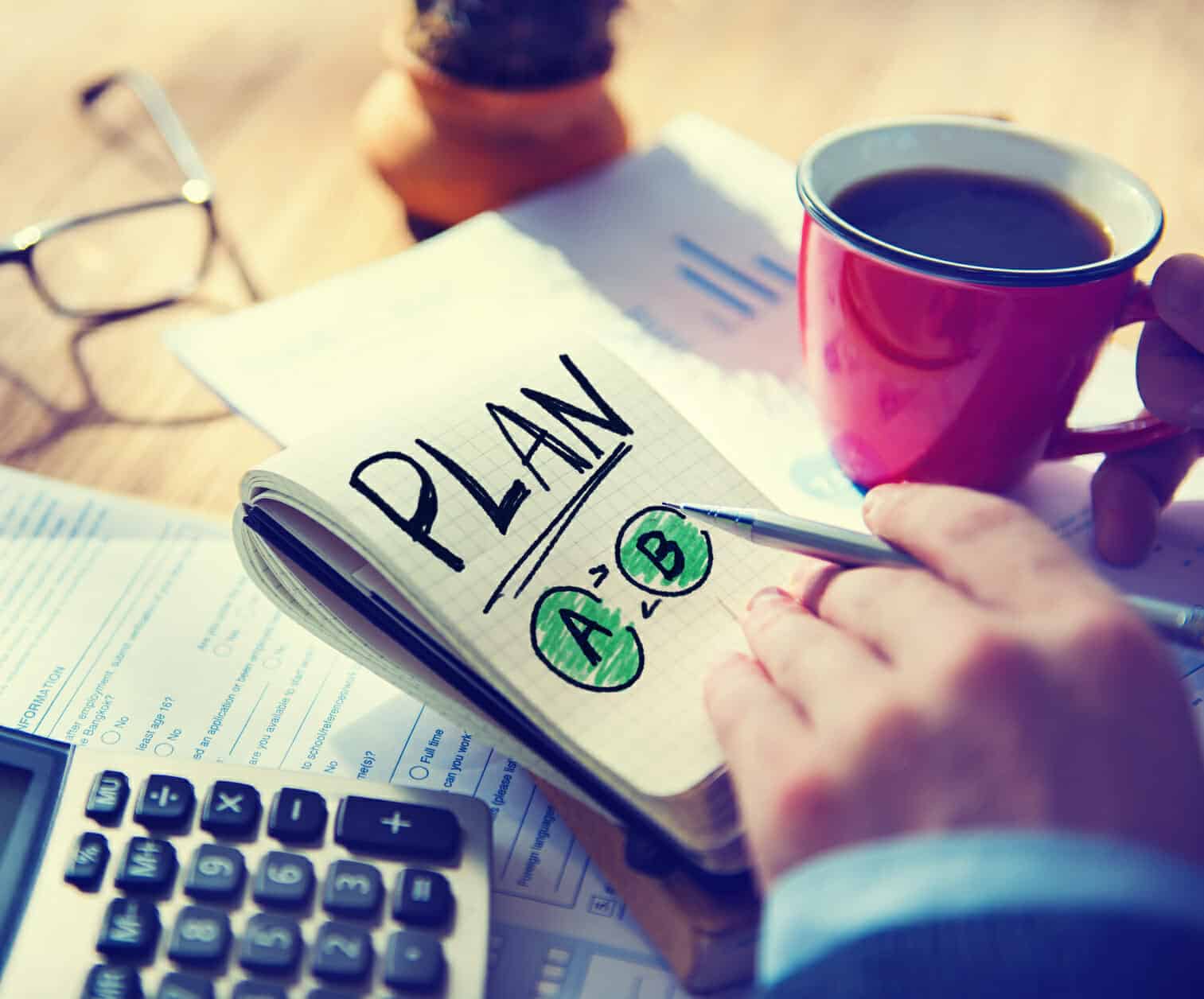 Businessman Notepad Word Plan Concept