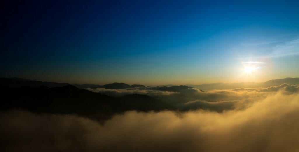 Sunrise over the clouds (picture from airplane)