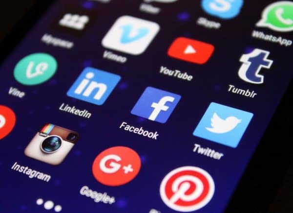 Social media and divorce: Close up of various social media icons on a tablet