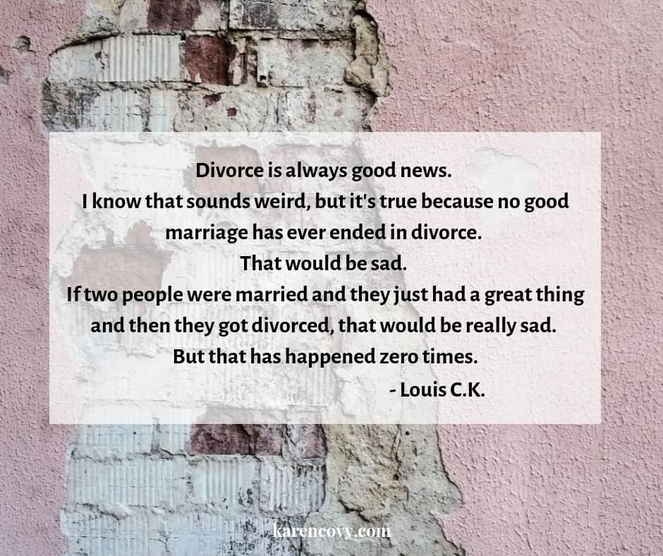 Brick background with Louis C.K. divorce meme on it.