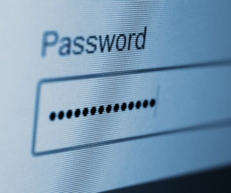 Close up of the word "Password" with a box under it with an encrypted password.