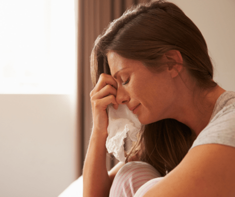 Beatuful crying woman who needs to take control of her emotions.